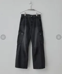 WYM VINTAGE WASHED DENIM CURVED CARGO