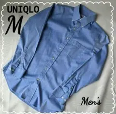 【美品/中古】ユニクロ スーパーノンアイロンスリムシャツ ブルー 　Mサイズ