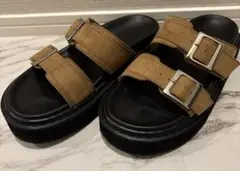 【GU】ダブルベルトサンダル Sサイズ　スエード コンフォートサンダル