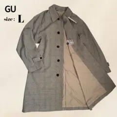 【新品】　GU ジーユー　チェスターコート　L チェジュ柄　ベージュ　ベージュ