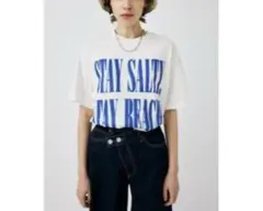 【MOUSSY】BICOLOR LARGE LETTER Tシャツ　ホワイト　白のサムネイル