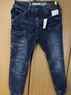 GRANCISCO ダークブルー カーゴパンツ S