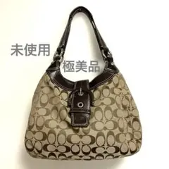 COACH シグネイチャー　ブラウン　ソーホー　ハンドバッグ　保存袋、カード付