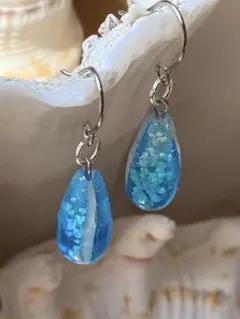 蛍ガラスハンドメイドピアス♡