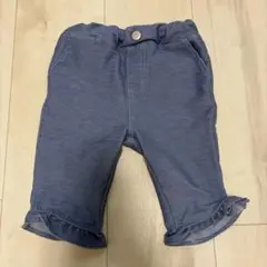petit main フリル裾ブルーパンツ