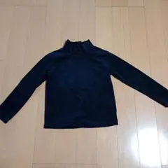 ユニクロ リブフリースハイネック 黒 130㎝