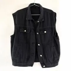 DAZY デニムベスト 黒 ブラック Mのサムネイル