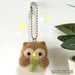 羊毛フェルト セキセイインコ レインボー クリアケースキーホルダー
