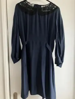 miu miu ネイビーシルクワンピース 38