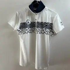 Callaway レディース ポロシャツ L ホワイト/ネイビー