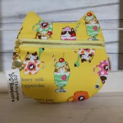 猫型ポーチ クリームソーダ 黄色