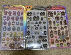 【正規品】モンチッチ うるちゅるPOPSEAL 3枚　レインボー　黒　赤