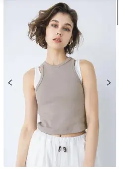 アリシアスタン　Layered Rib Tank Top