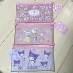 サンリオ　クリア　フラットポーチ　3種セット