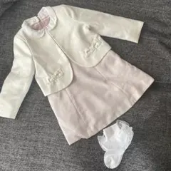 ワンピース ジャケット セット 110 ピンク 白 セレモニー 入学式 卒園式
