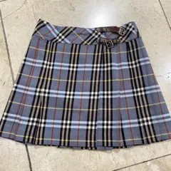 sh3932 Burberry ブルー系チェック柄 プリーツスカートのサムネイル
