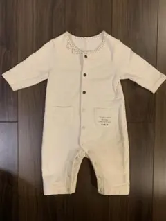 春に最適！美品★ベビーロンパース 60 (クリームベージュ)