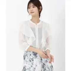 フリルシアーラメブルゾン MISCH MASCH ミッシュマッシュ ホワイトのサムネイル
