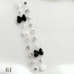 耳つぼジュエリー 20粒 リボン ハート シルバー ブラック