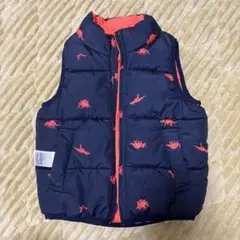 GAP 恐竜柄ダウンベスト 100cm ネイビー/オレンジ