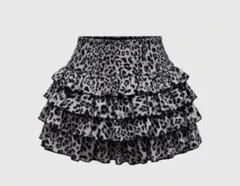 レオパード柄フリルミニスカート