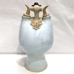 念ずれば花ひらく」森元青芳 作 砥部焼 陶器人形 - メルカリ