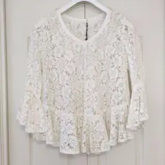 希少品♡美品♡ADORE ハートコットンレースブラウス ホワイト カット