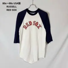 80s 90s USA製 RUSSELL RED SOX ラグラン Tシャツ Lのサムネイル