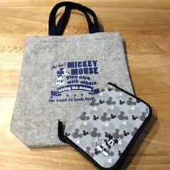 ミッキーマウスのトートバッグとマルチポーチ　レッスンバッグにおすすめ