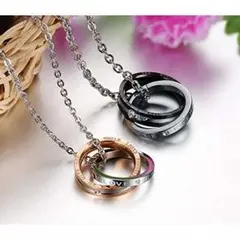 2連リング ネックレス　ペアネックレス 「 ETERNAL LOVE 」