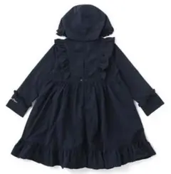 メゾピアノ　レインコート　フリルトレンチコート　ネイビー　紺　130 140