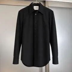 【美品】JIL SANDER(ジルサンダー)ウール長袖シャツ　ブラックのサムネイル