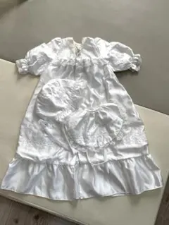 【美品】ベビーセレモニードレス 退院 お宮参り 新生児ドレス３点セット50~60