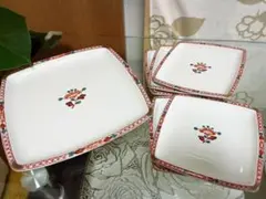 新品未使用　たち吉　花柄 四角形 食器セット