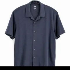 UNIQLO AIRism オープンカラーシャツ 半袖 L ネイビー 美品