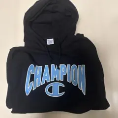 Champion ブラック フード付きパーカー X-LARGE