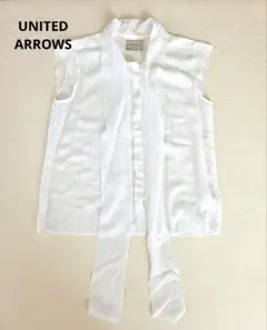 【美品】UNITED ARROWS ノースリーブ ブラウス ホワイト 38　白