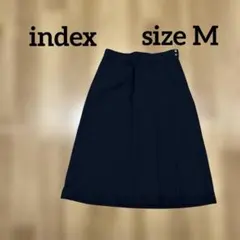 【index】インデックス ネイビー ひざ丈スカート 無地 M フレア 極美品のサムネイル