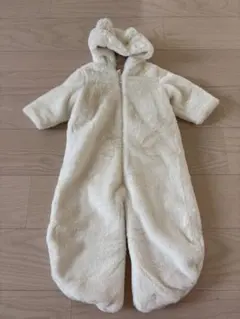 baby GAP くま耳 ボア カバーオール 3-6m アイボリー