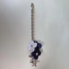 チャーム✿お花＆子豚（ブラック）