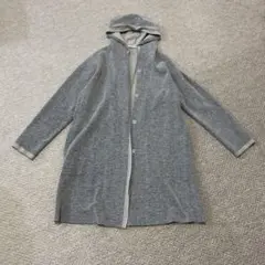 Leilian レリアン　フーデッドコート　コーディガン　グレー