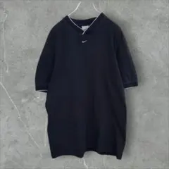 【k7794】希少USA古着00sナイキセンタースウッシュ刺繍ロゴ半袖Tシャツ