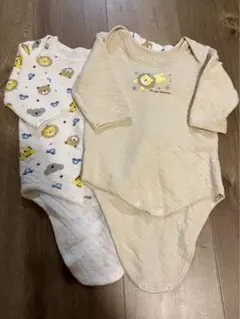 動物柄プリント長袖下着ロンパース70サイズ