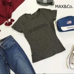 マックス＆コー Tシャツ グレー ウール 胸ロゴ もこもこ 半袖 サイズSのサムネイル