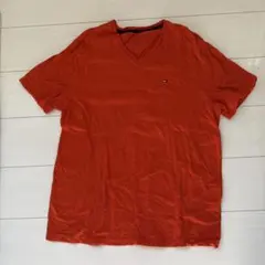 TOMMY HILFIGER オレンジ Vネック Tシャツ M