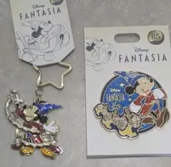 ファンタジア ミッキー キーチェーン　ピンバッジ　FANTASIA ディズニー