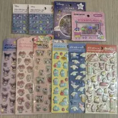 ダイソー　ぷくっとシール10枚セット　ブロックデコシール　フレークシール　セリア