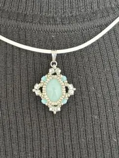 アマゾナイトのダイヤ型ペンダント