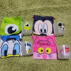 子ども用キャラクターコップ袋セット ミッキードナルドチシャ猫マイク