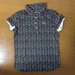 Callaway ポロシャツ M 黒/白 ドット柄